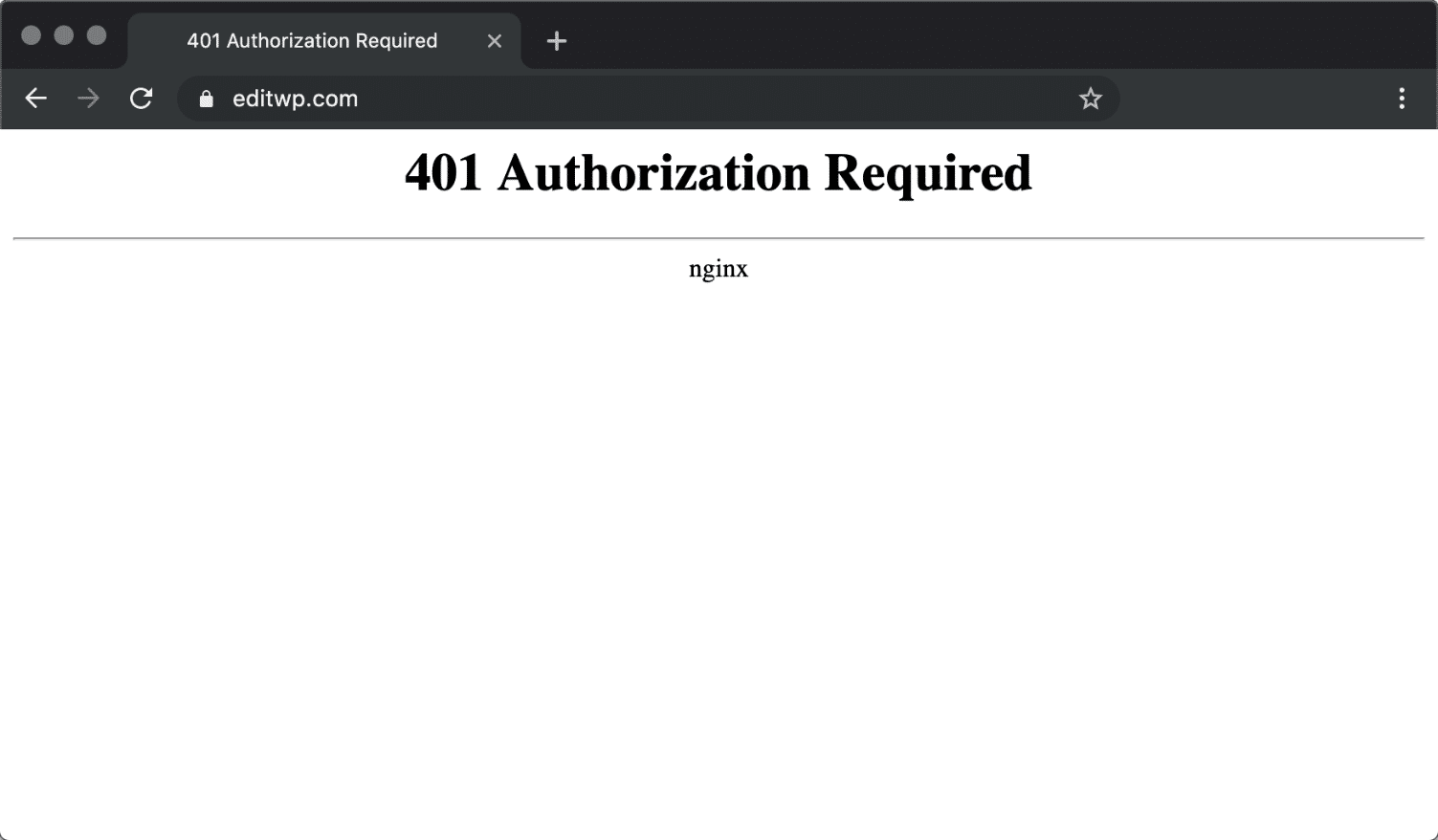 Erro de autorização Nginx 401 requerido em Cromo