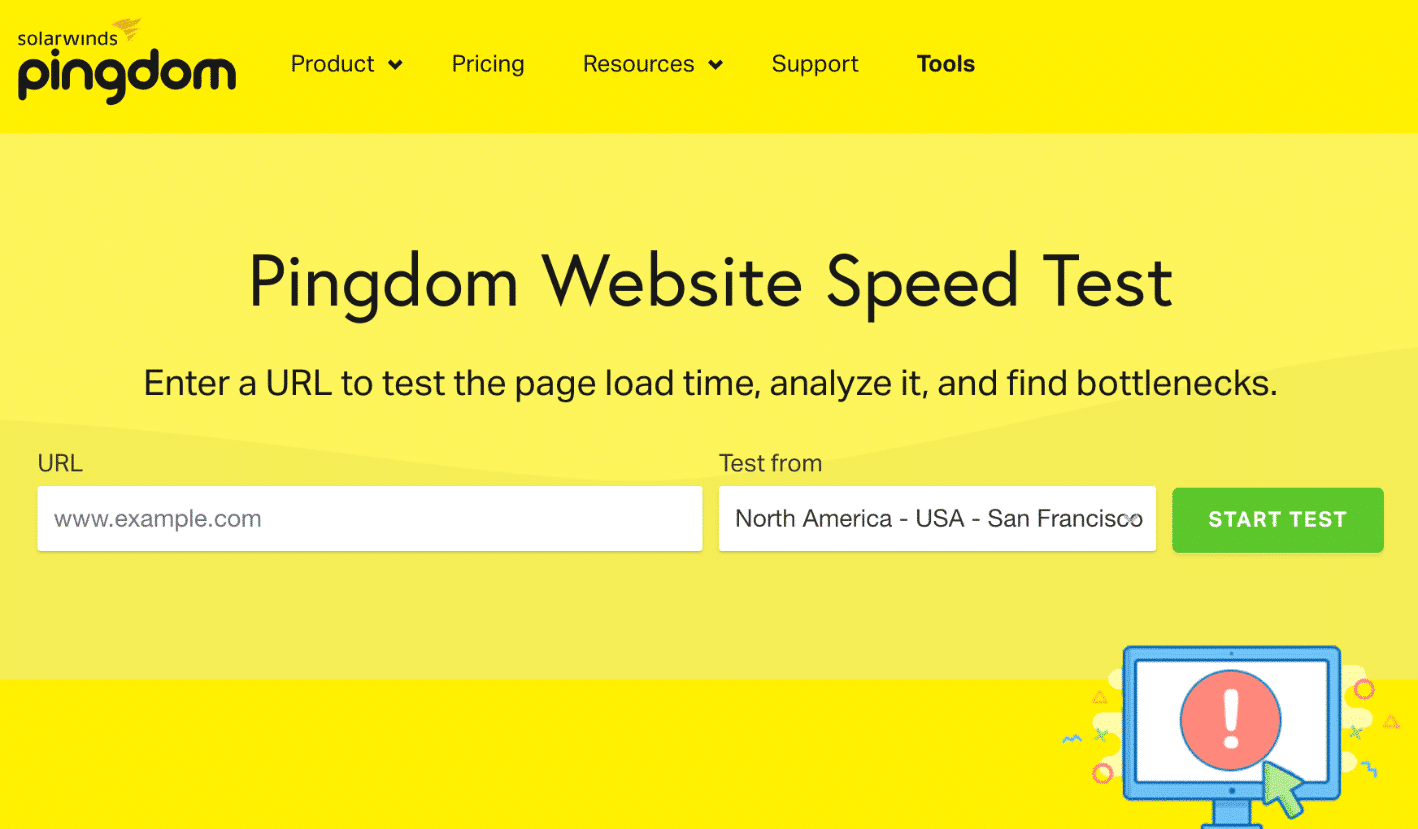 Pingdom website-snelheidstest