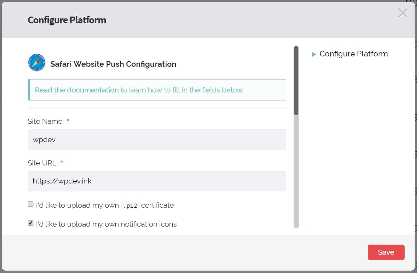 Configure Safari push configure safari push