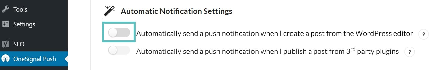 Disable automatic push notifications disable automatic push notifications