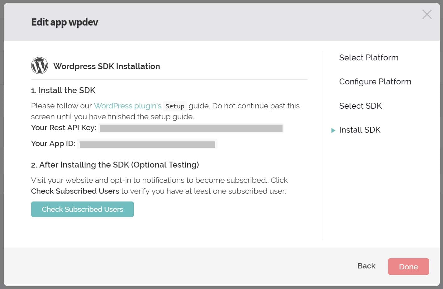 OneSignal API key and App ID onesignal api key app id