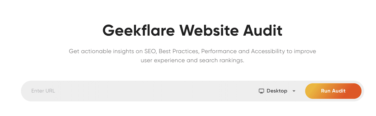 Strumento di analisi dei siti web GeekFlare