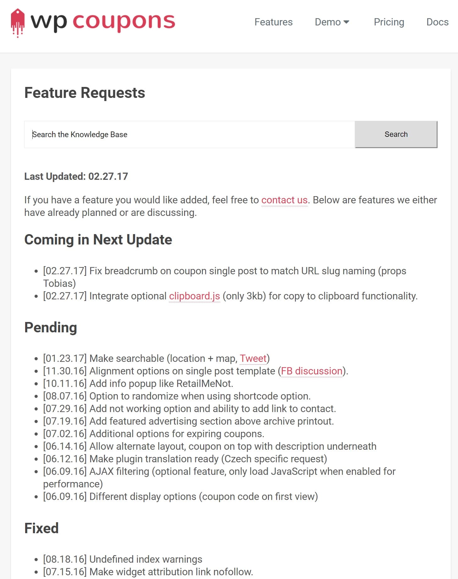 Feature requests Feature Anfragen