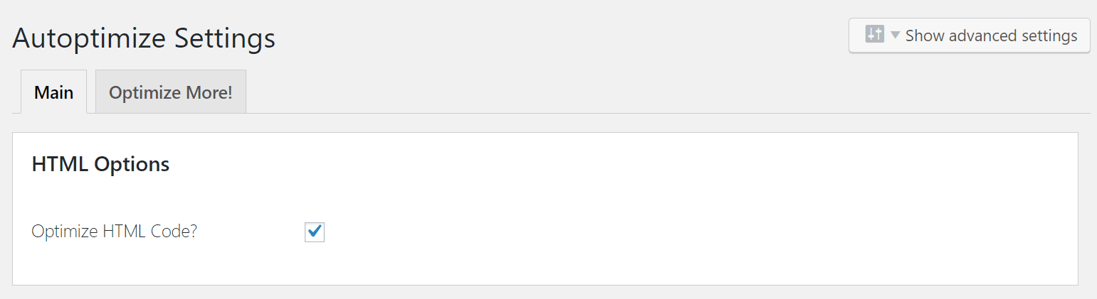 autoptimize minify html