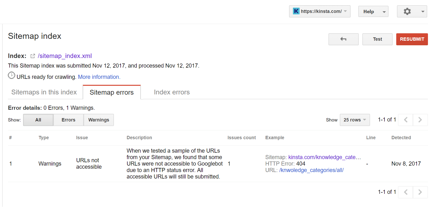 WordPress sitemap errors