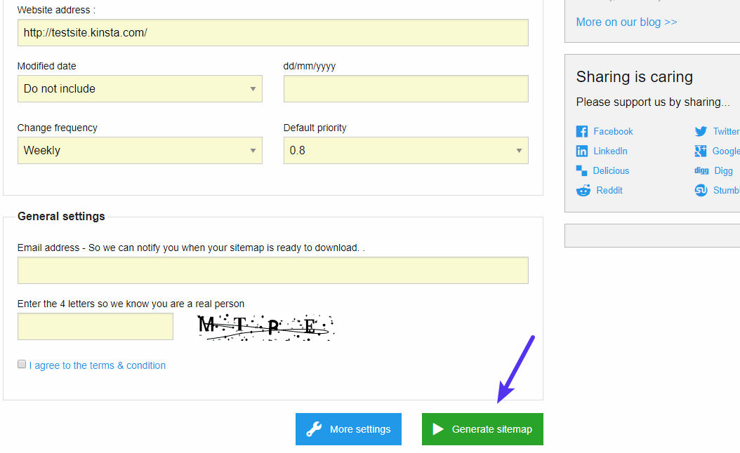 Configuring XML Sitemap Generator