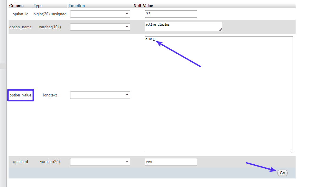 How to edit the active_plugins entry.