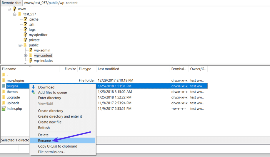 How to rename plugins folder.