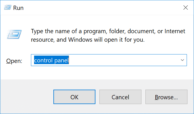 Executando o Painel de Controle no Windows