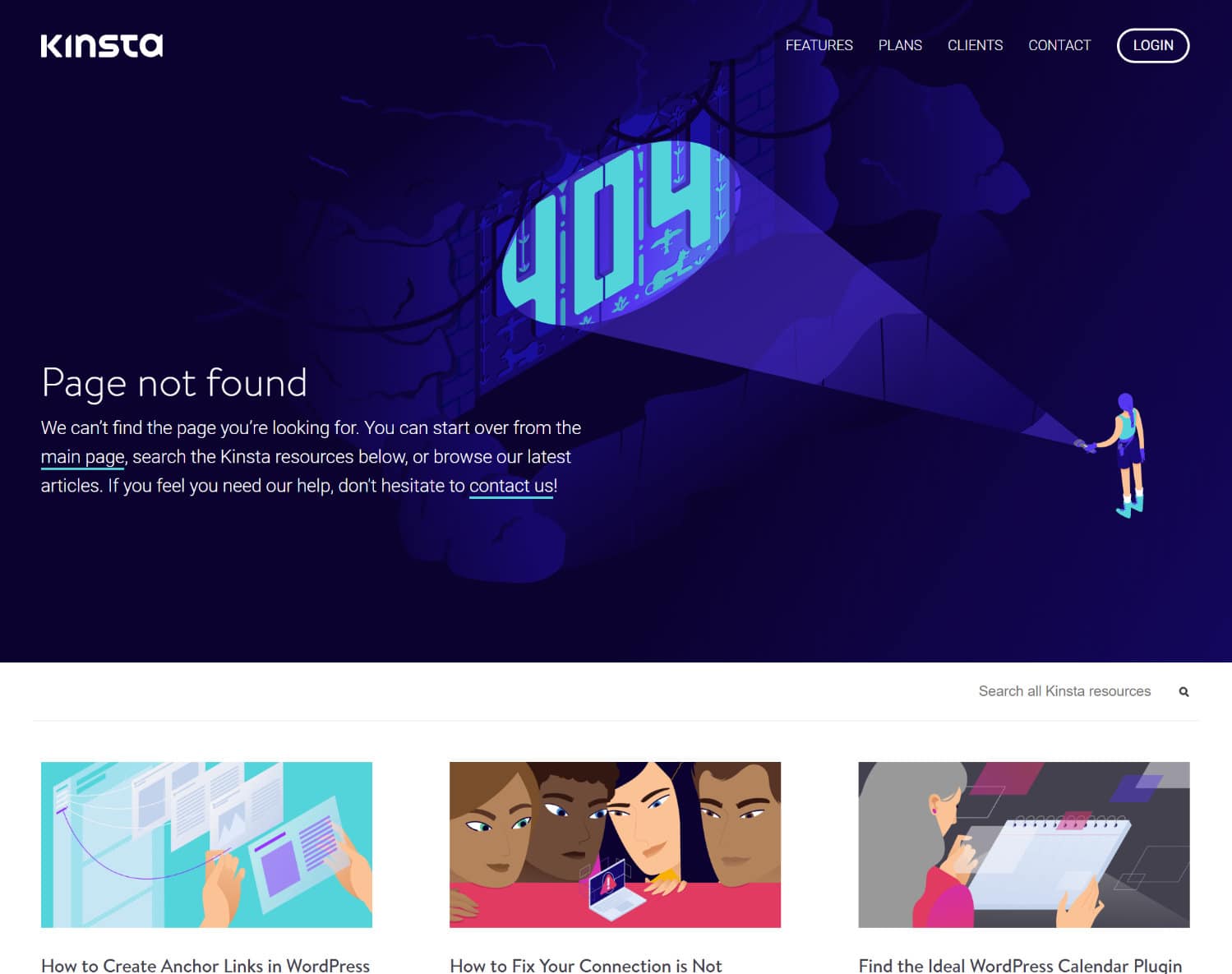 Kinsta 404 page