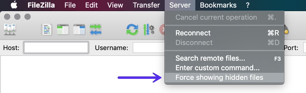 Force show hidden files