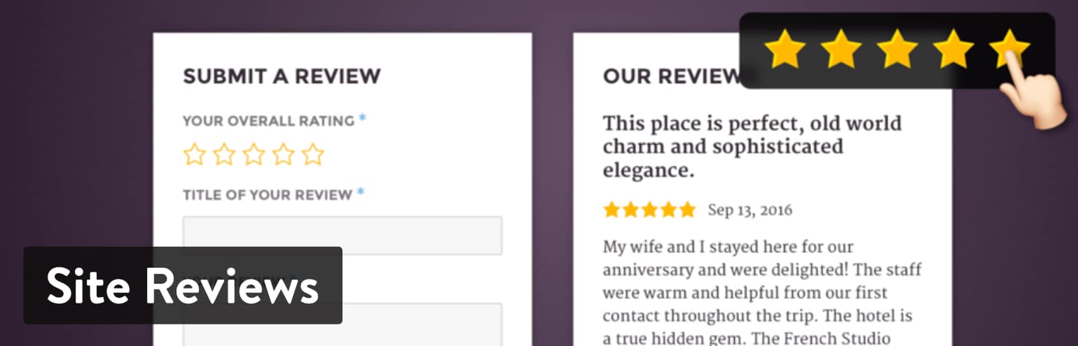 I migliori plugin WordPress per le recensioni: Site Reviews