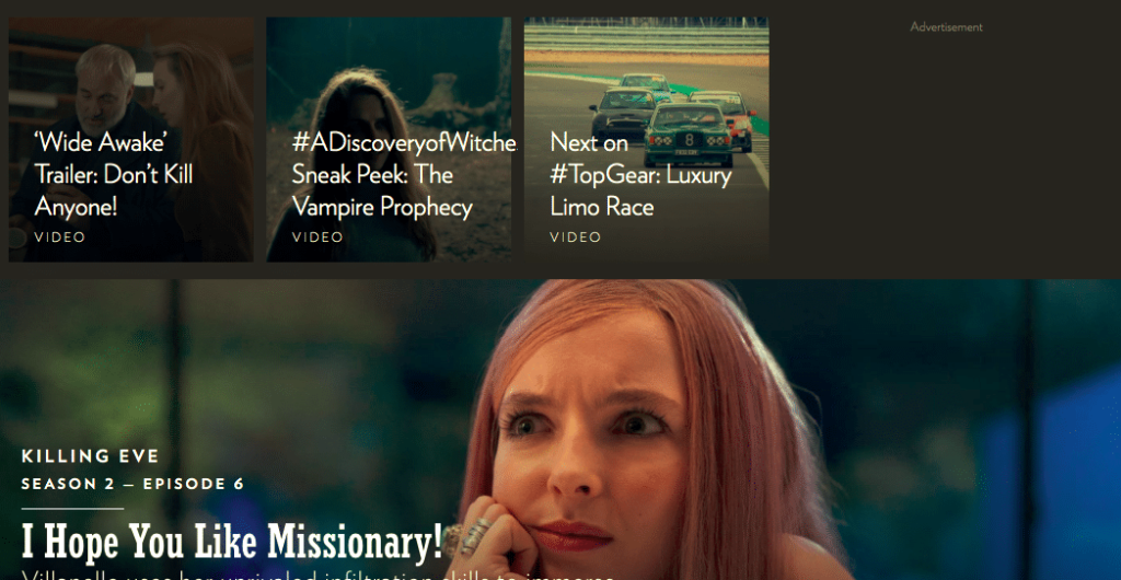 Il sito web di BBC America