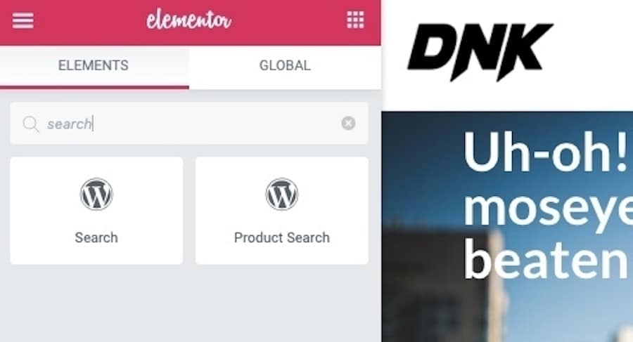 Search-widget in Elementor