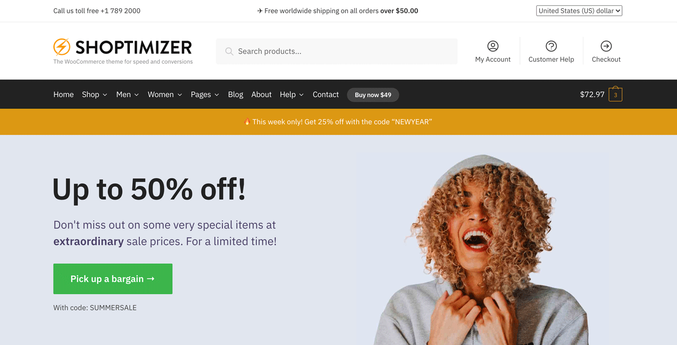 Thème WooCommerce Shoptimizer.