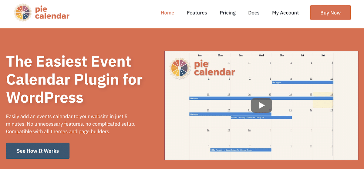 Pie Calendar website.