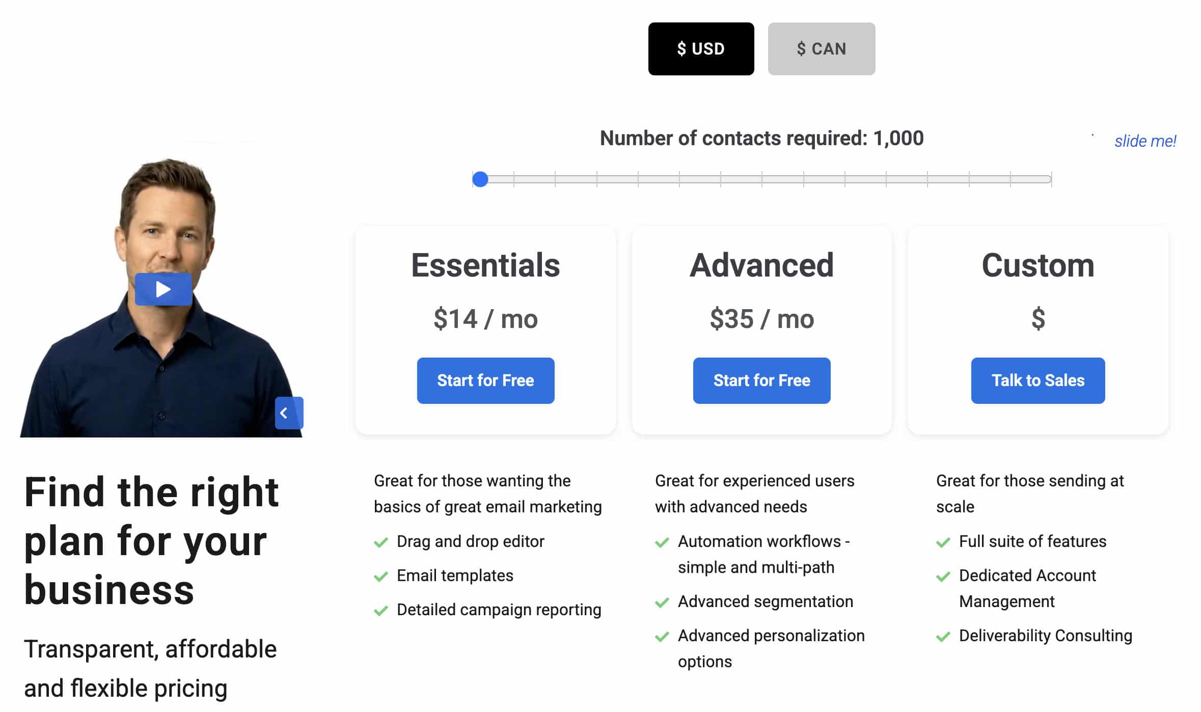 Campaigner pricing plans