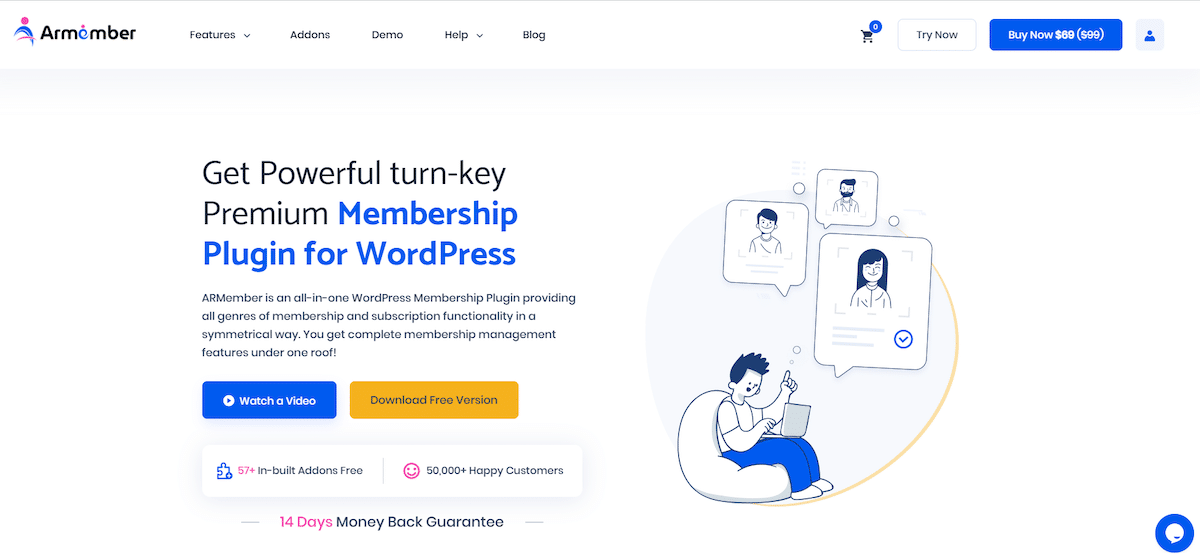 ARMember website homepage