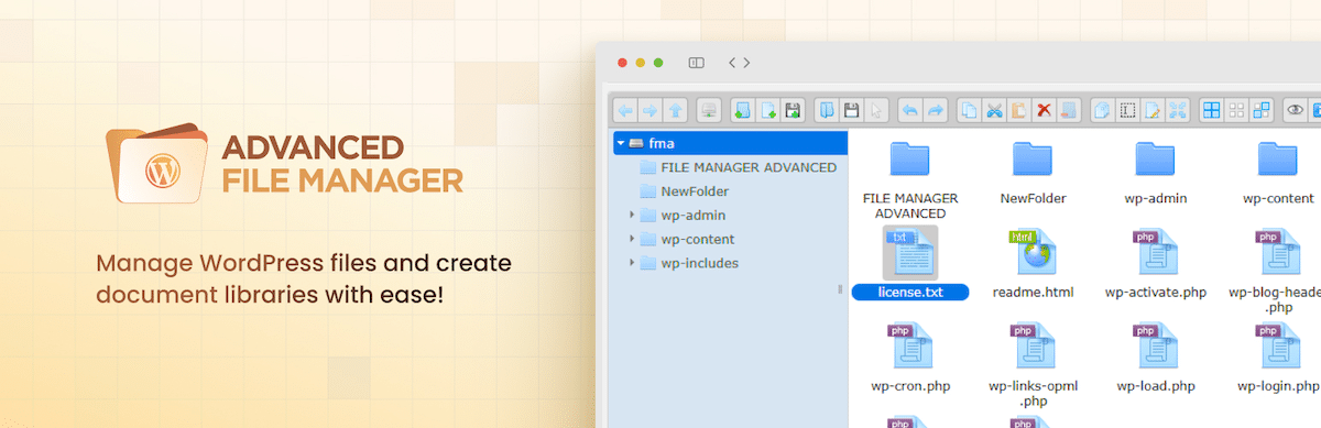 Advanced File Manager WordPress plugin