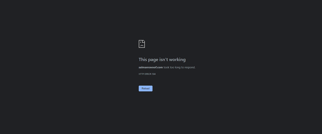 L'erreur HTTP 504 dans le navigateur Chrome