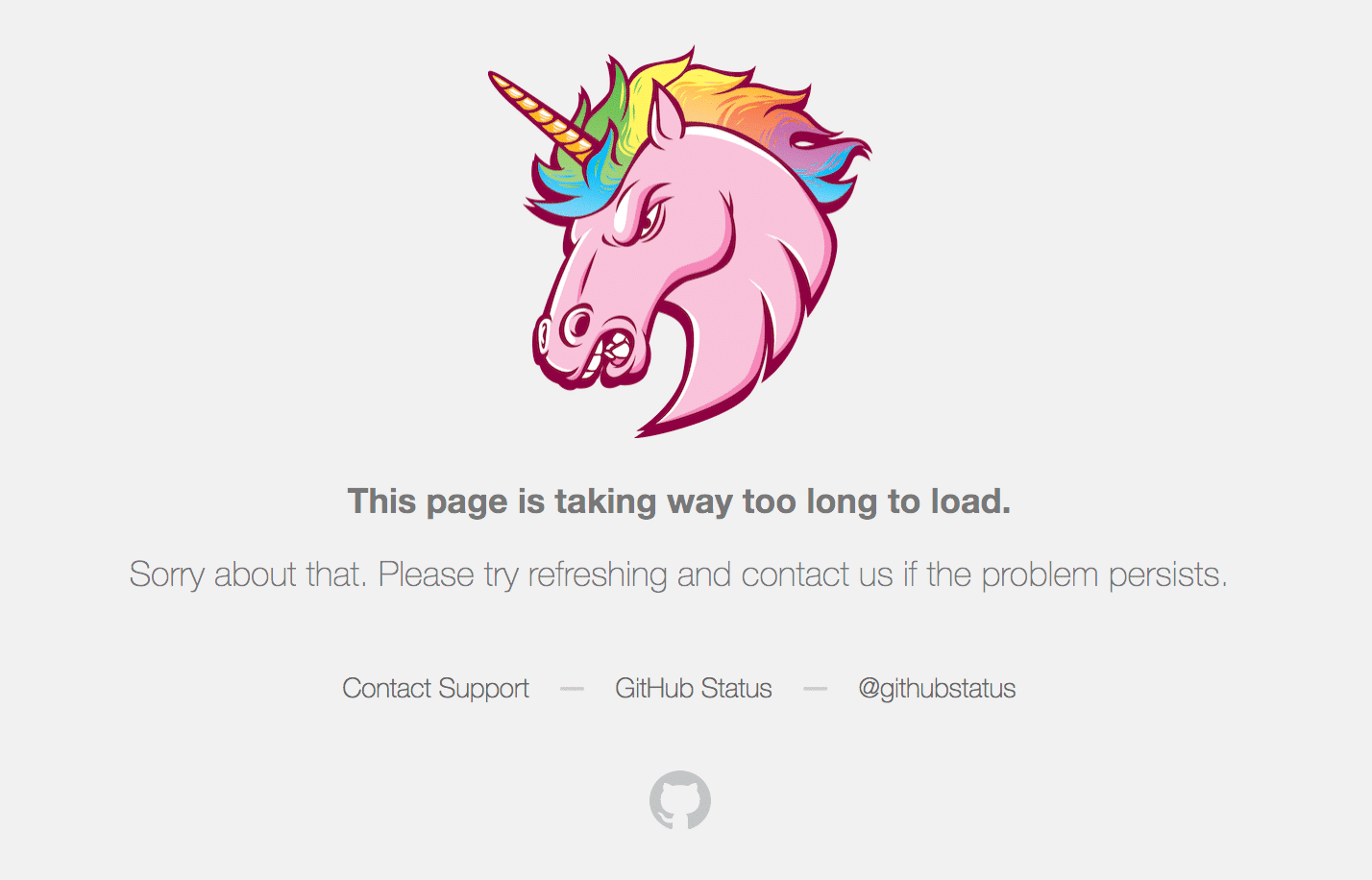 Página de error HTTP 504 personalizada de GitHub.