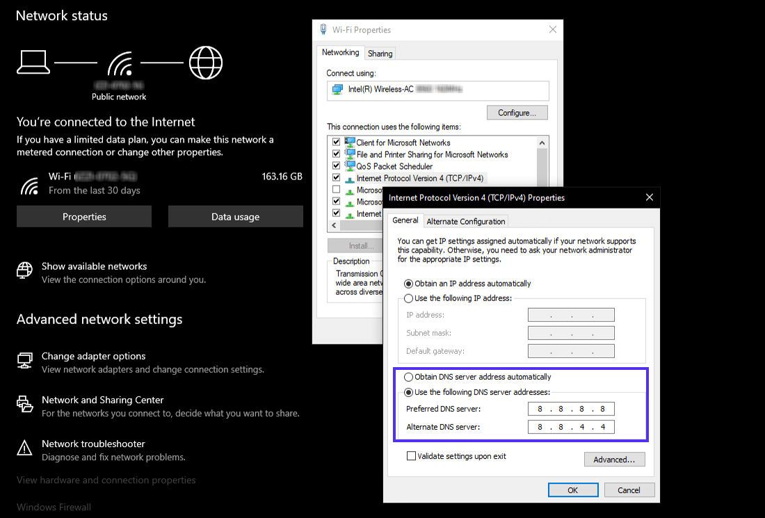 Réglages personnalisés des serveurs DNS sous Windows 10