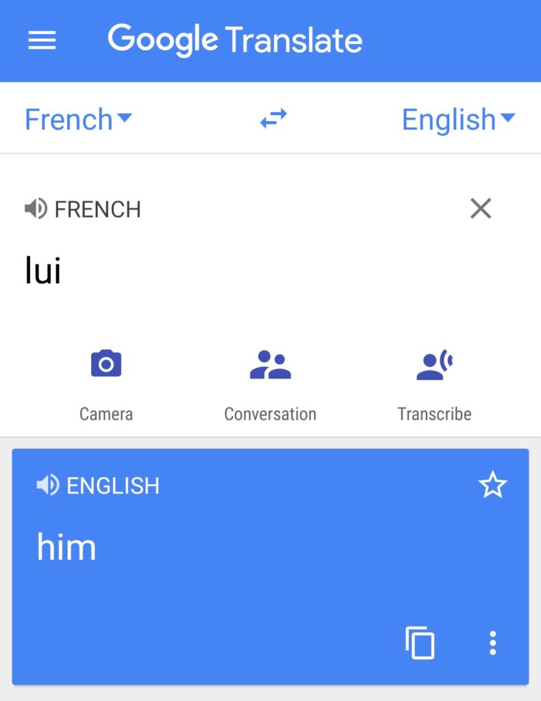 Lui en francés significa 