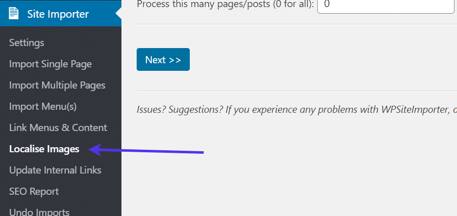 Localize images for HTML to WordPress conversion
