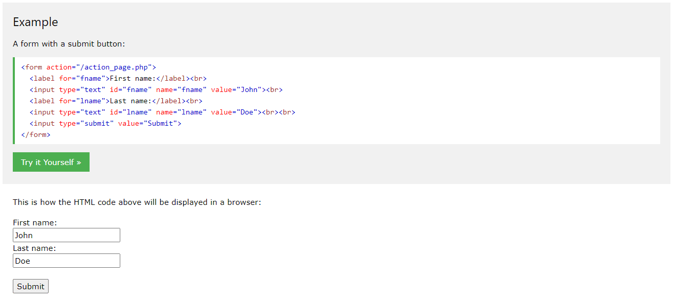 HTML 5 Formular Beispiel