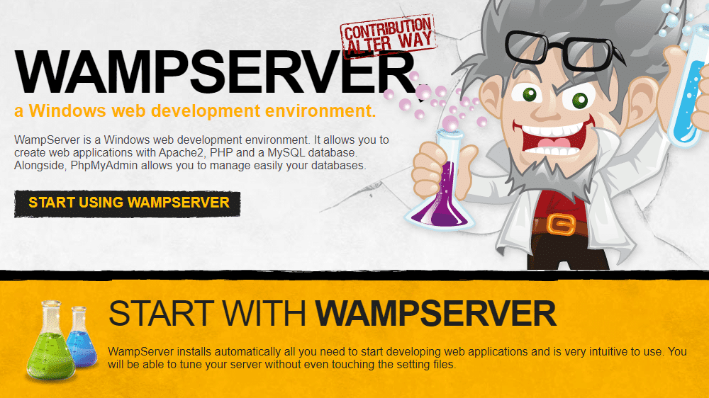 Página inicial do WAMPserver.