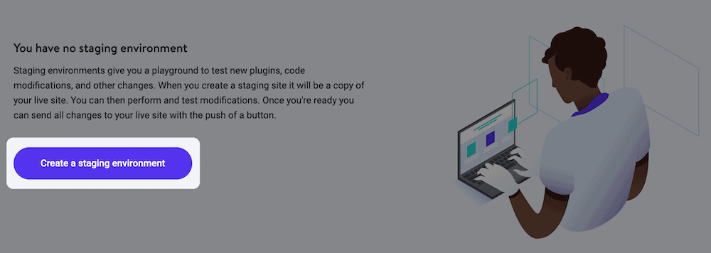 La funzionalità di staging di Kinsta.