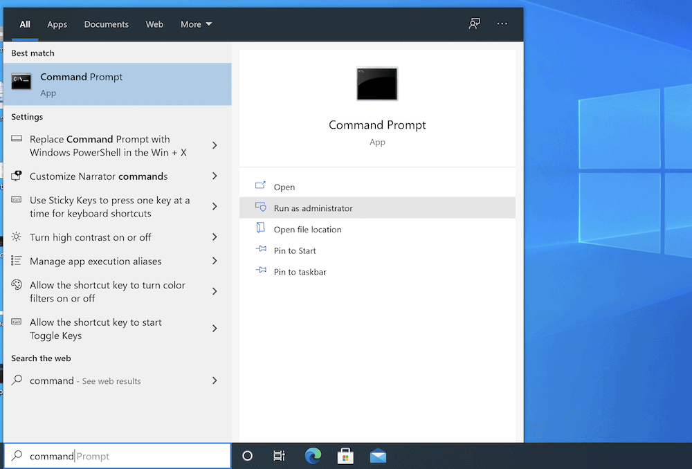 The Windows Command Prompt. L'invite de commande de Windows.