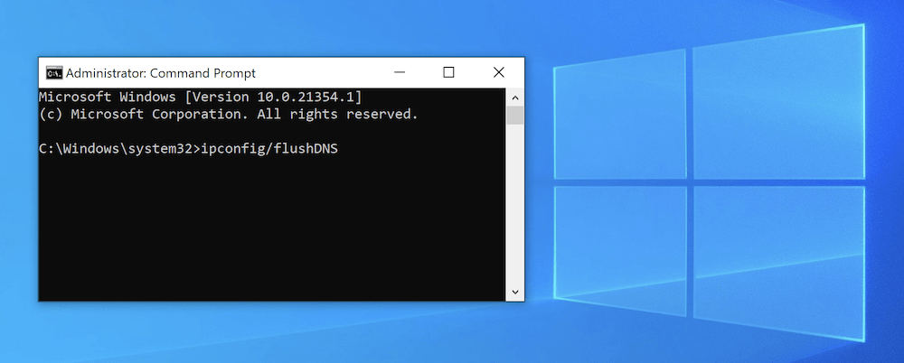 Flushing the cache in Windows. Vider le cache dans Windows.