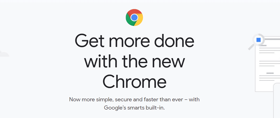Google Chrome's homepage Google Chrome's homepage.