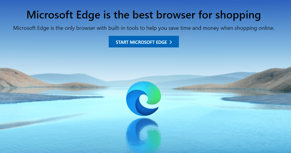 Microsoft Edge's homepage Microsoft Edge's homepage.