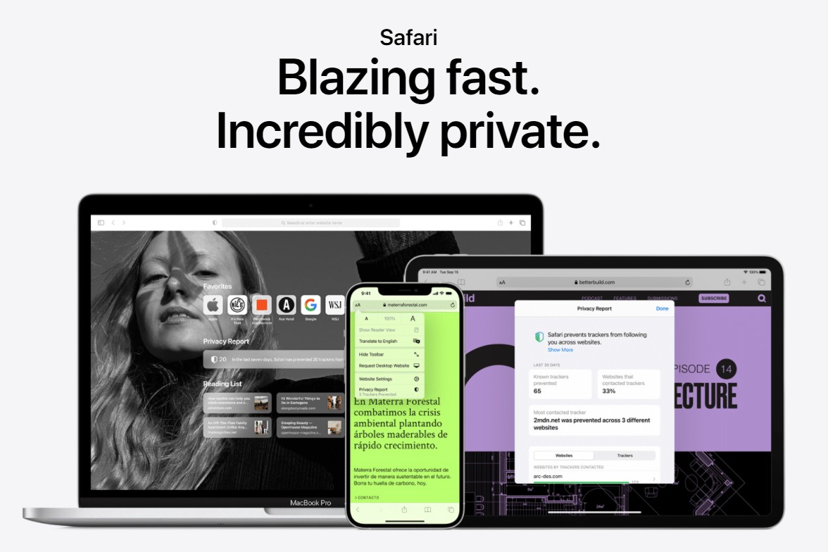Safari's homepage Safari's homepage.
