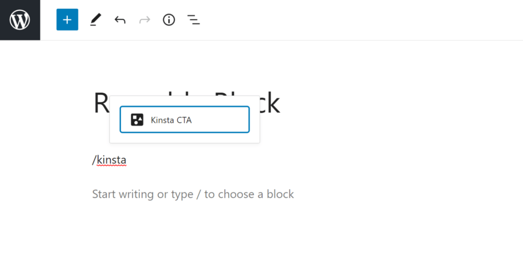 Como inserir um bloco reutilizável.