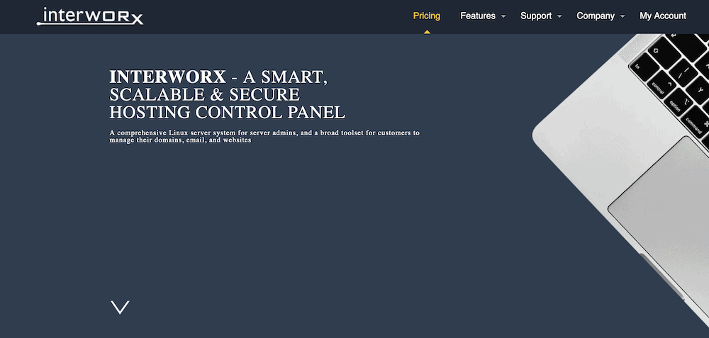 Le site web d'InterWorx.