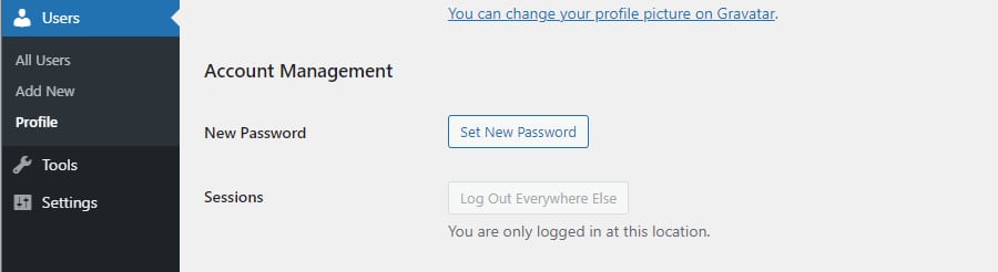 Définir un nouveau mot de passe dans WordPress