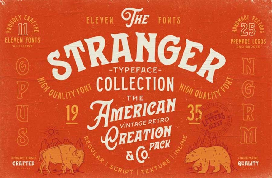Die Schriftartenkollektion The Stranger.