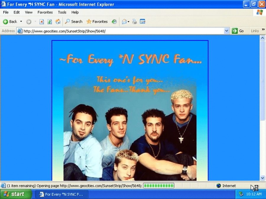Un site web GeoCities.