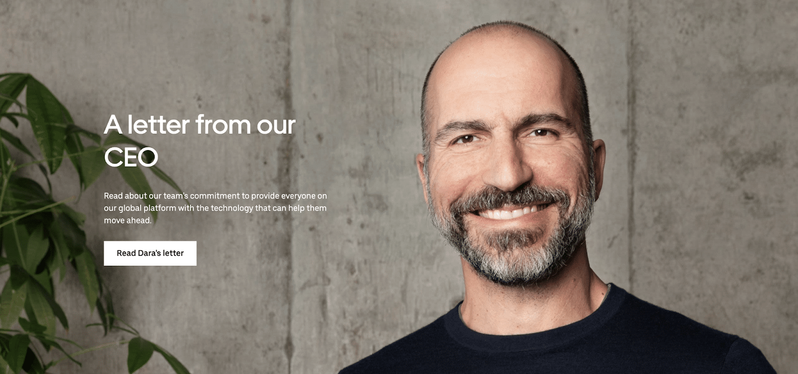 Uber lascia trasparire la voce del suo CEO nella sua pagina Chi Siamo.