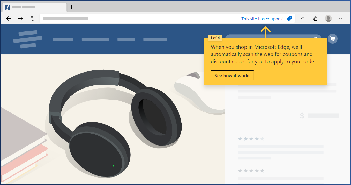 Buscador de cupones de Microsoft Edge.