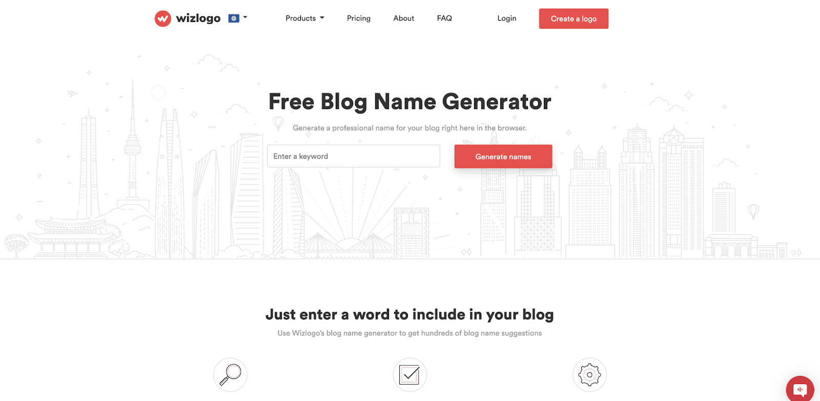 Le générateur de nom de blog Wizlogo.