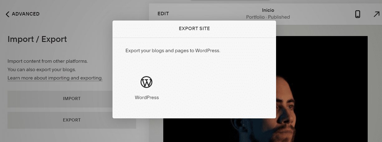Export zu WordPress Icon.