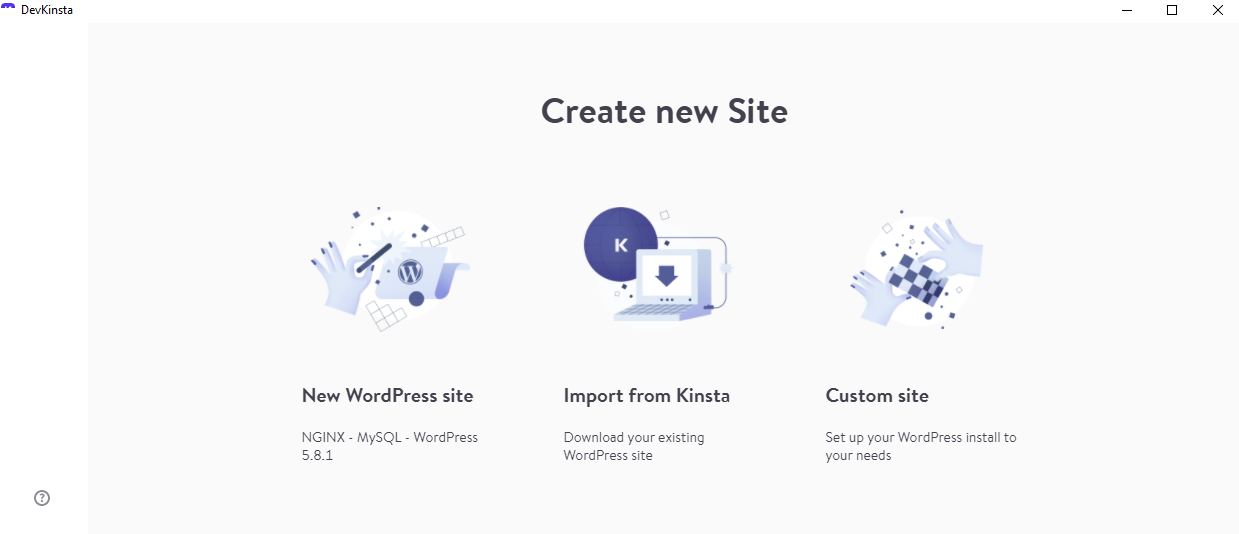Interface DevKinsta