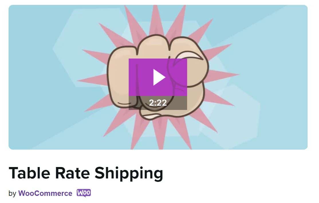 Table Rate Shipping