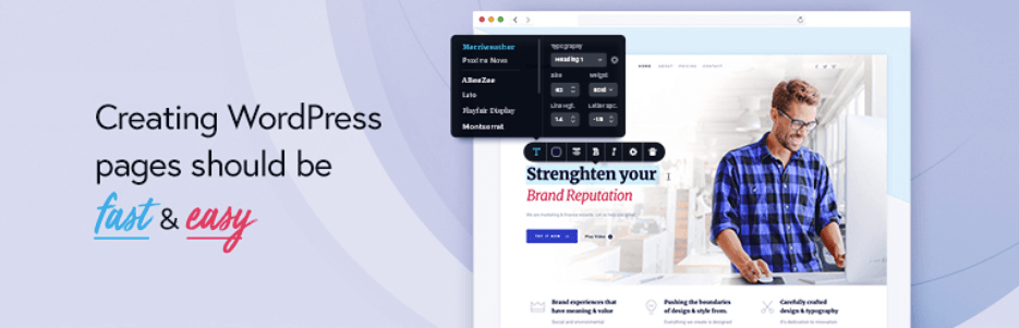 Homepage Brizy page builder