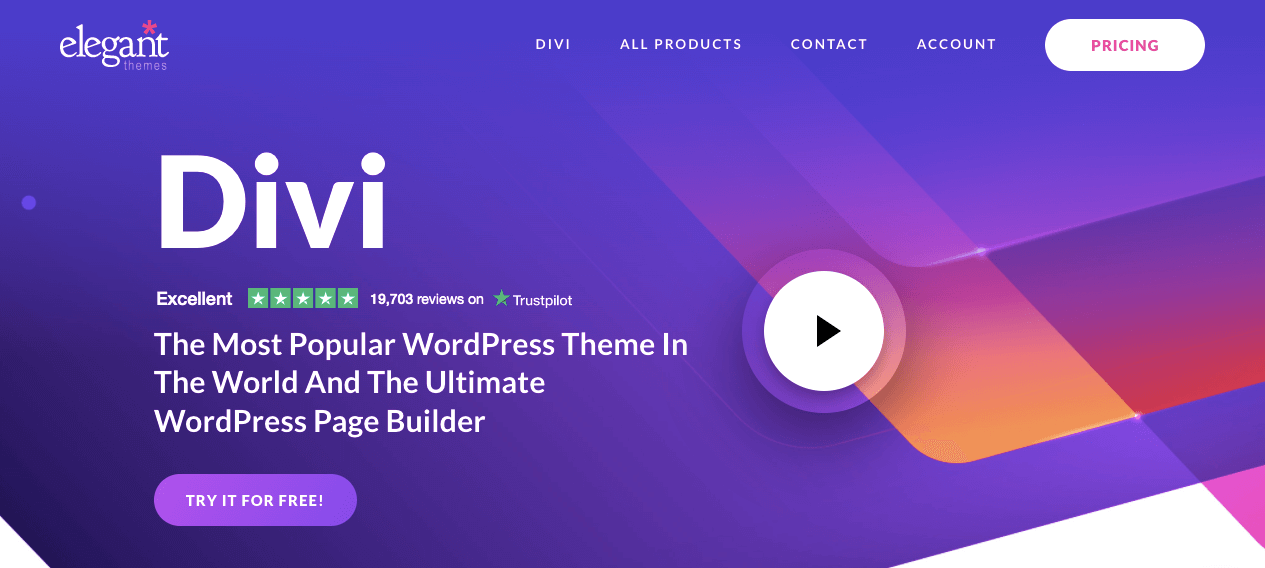 Homepage di Divi page builder