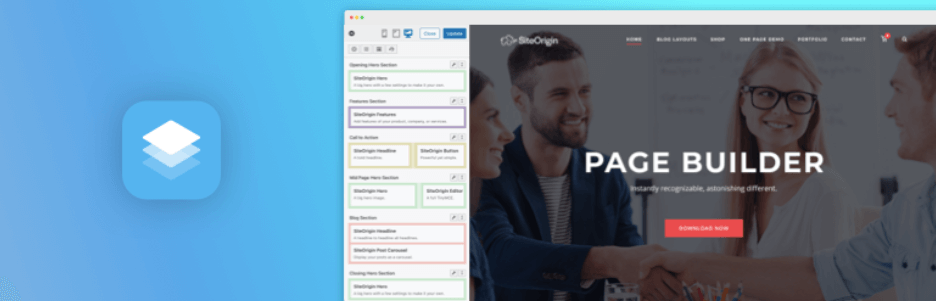 Homepage di Page Builder by SiteOrigin